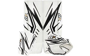 Warrior Ritual G6 Pro+ Senior Goalie Leg Pads in White Size 34+1.5in