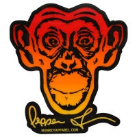 Monkey Sport Apparel Monkey Sport by Pepper Foster - Monkey Logo Sticker (Red/Yellow) in Yellow/Red Size 3.5in. x 3.5in