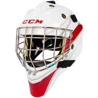 CCM Axis A1.5 Senior Certified Straight Bar Goalie Mask - Team in White/Red