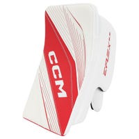 CCM Extreme Flex E6.5 Junior Goalie Blocker in White/Red