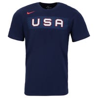 Nike USA Hockey Olympic Core Cotton Senior Short Sleeve T-Shirt in Navy Size Small