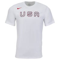 Nike USA Hockey Olympic Core Cotton Senior Short Sleeve T-Shirt in White Size Medium