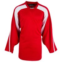 Monkeysports Premium Youth Practice Hockey Jersey in Red/White Size Goal Cut (Junior)
