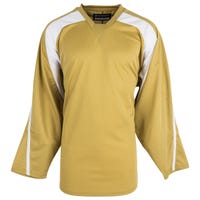 Monkeysports Premium Youth Practice Hockey Jersey in Vegas Gold/White Size Goal Cut (Junior)