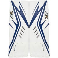 Brians Brian's Optik X2 Senior Goalie Leg Pads in White/Blue Size 35+1in