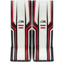 Brians Brian's Optik X3 Senior Goalie Leg Pads in White/Black/Red Size 33+1in