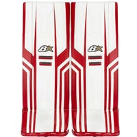 Brians Brian's Optik X3 Junior Goalie Leg Pads in White/Red Size 27+1in