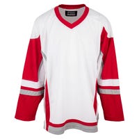 Stadium Youth Hockey Jersey - in White/Red/Grey Size Large/X-Large