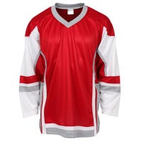 Stadium Adult Hockey Jersey - in Red/White/Grey Size Small