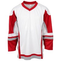 Stadium Adult Hockey Jersey - in White/Red/Grey Size X-Small