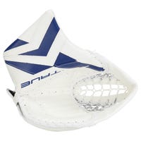 True Catalyst 9X3 Senior Goalie Glove in White/Blue
