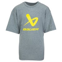Bauer Core Lockup Youth Short Sleeve T-Shirt in Grey Size Large