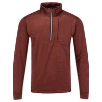 Bauer Textured Fleece Senior Half Zip Pullover Sweatshirt in Burgundy Size Large