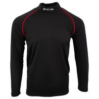 CCM Senior Athletic Fit Long Sleeve Shirt W/Integrated Non-BNQ Neck Protection in Black Size XX-Large