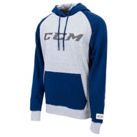 CCM Authenticity Fleece Adult Pullover Hoody in Athletic Grey/Ocean Blue Size X-Large