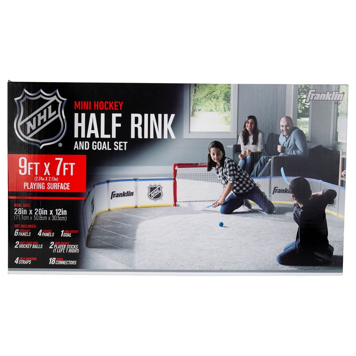 Franklin Sports Mini Hockey Rink Set, Half Rink Knee Hockey Goal