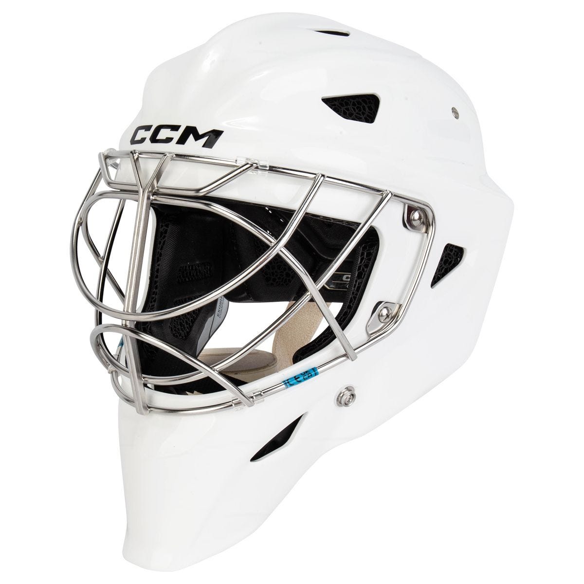 CCM Axis XF Cat Eye Goal Helmet - Senior - White - Medium