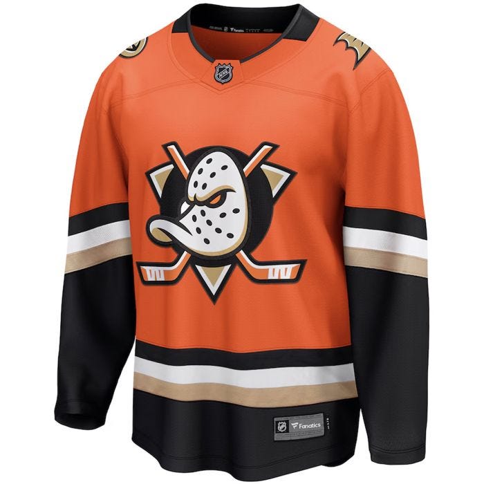 Anaheim Ducks Fanatics Premier Breakaway Blank Adult Hockey Jersey