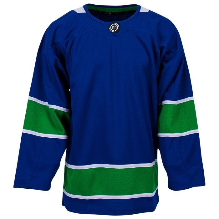 Monkeysports Vancouver Canucks Uncrested Junior Hockey Jersey in Royal Size Large/X-Large