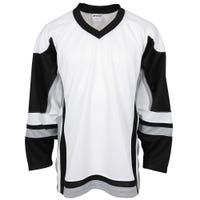 Stadium Youth Hockey Jersey - in White/Black/Grey Size Goal Cut (Junior)