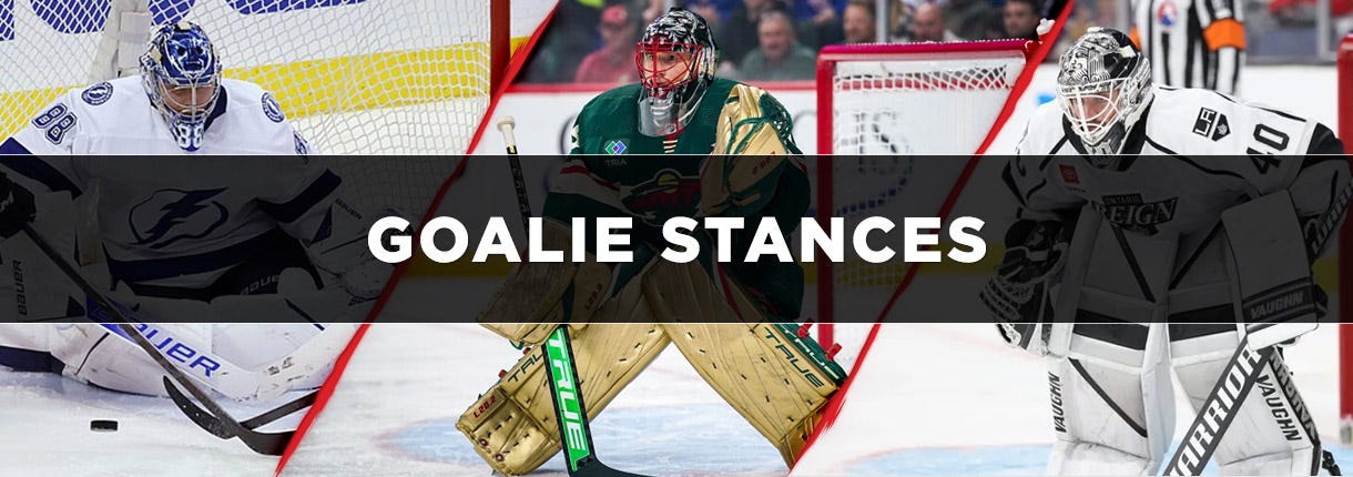 Butterfly stance for ice hockey goalie, Joey Sallamander