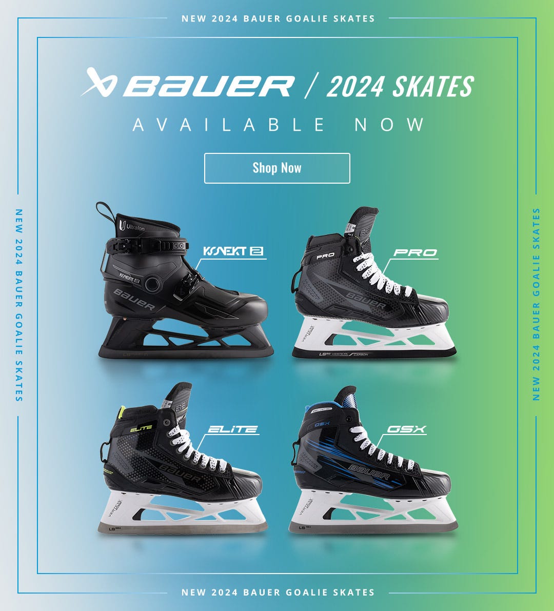 Bauer Goalie Skates: Konekt, Pro, Elite & GSX